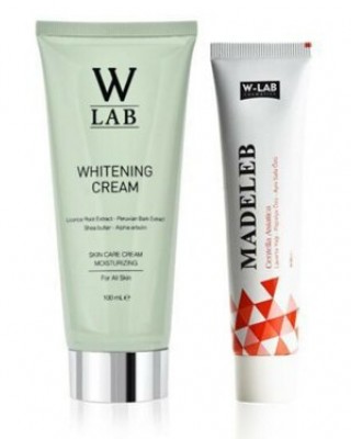 Türk Cilt Bakım Seti, MADELEB Türk Cilt Bakımı Yenileyici Krem + W-Lab Türk Cilt Beyazlatıcı Beyazlatıcı Yüz Beyazlatıcı Krem, Akne Sivilce Giderici, Yüz Beyazlatma 40 + 100 ml
